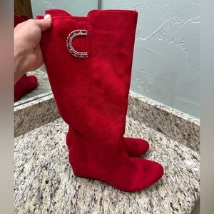 Chic Red Knee-High Women's Boots